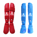 Tibiere cu protecții tibie + laba piciorului CombatX – PU + spumă EVA, pentru karate/taekwondo/MMA